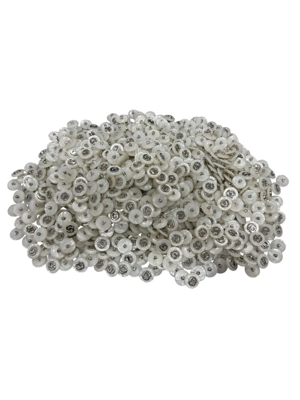 White & Silver Shank Buttons Bulk Pack - 0.5 Inch Diameter - Crafting & Sewing S